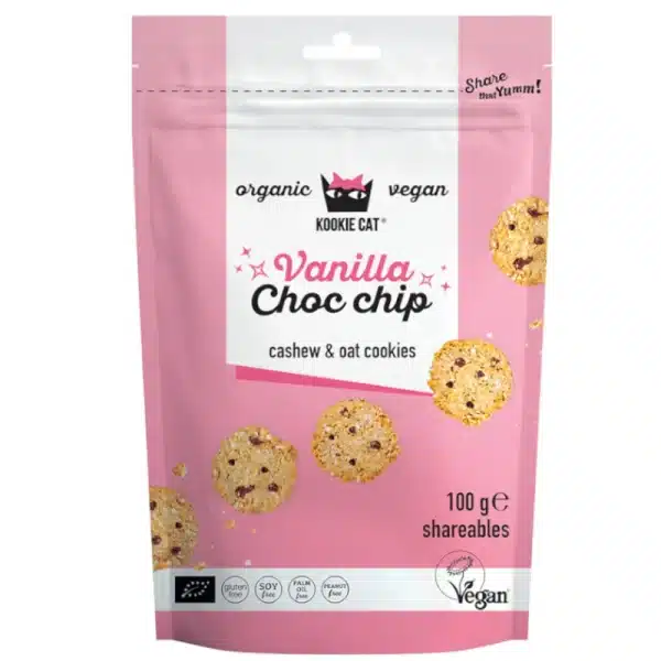 Kookie Cat Vanilla Choc Chip Kekse Aktion zuckerfrei bio vegan glutenfreie zuckerfreie Kekse ohne Zucker