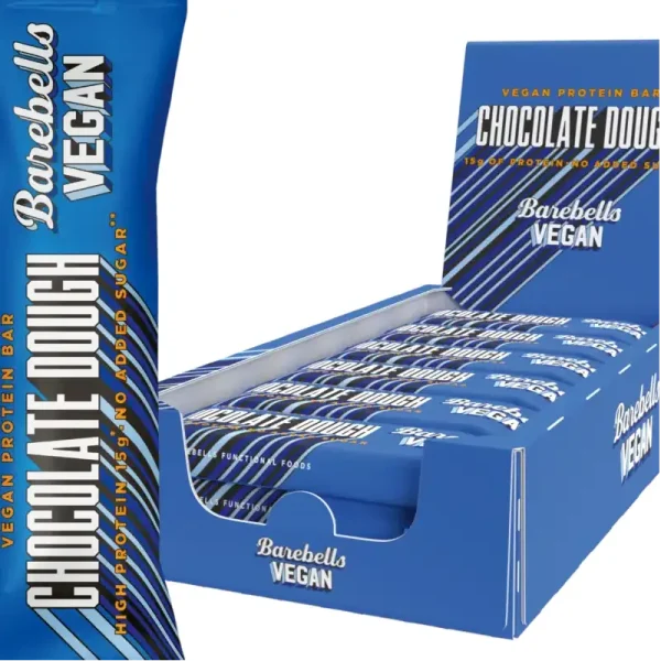 Barebells VEGAN Chocolate Dough 12er-Set zuckerfreier Proteinriegel vegan keto low sugar no added sugar Diabetikernahrung Sportnahrung Eiweiss zuckerfrei