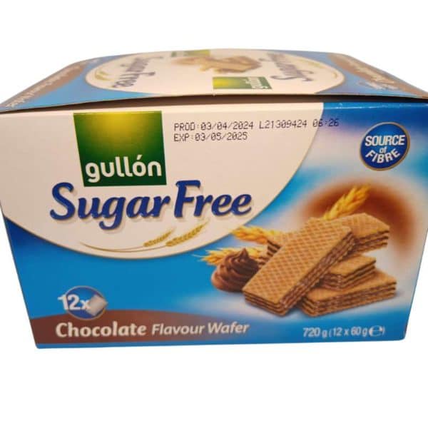 Gullon zuckerfreie Waffeln Chocolate Flavour naschen no added sugar Diabetiker Süßigkeiten zuckerreduziert